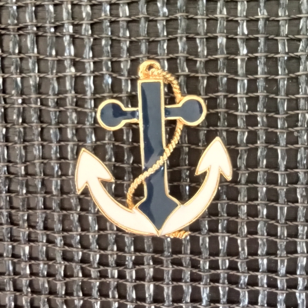 Nautical Anchor Gold-tone Brooch Pin